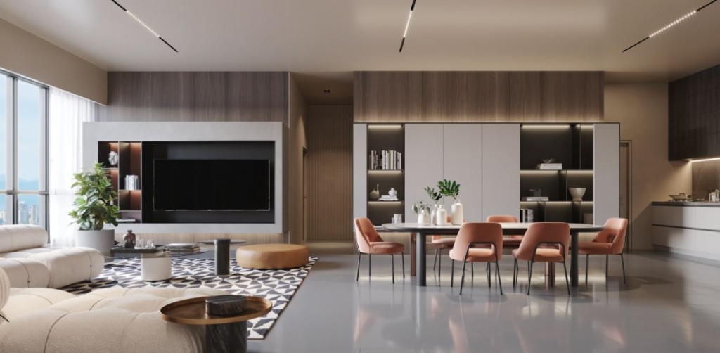 An artist impression of the 775 sq ft unit at Lumeo.