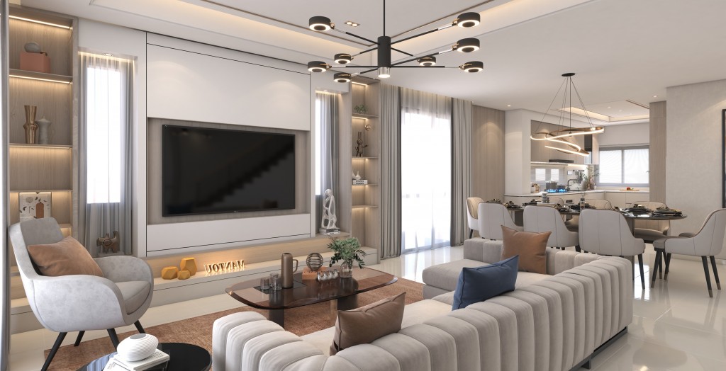 Artist’s impression of a thoughtfully planned home at Majestic Yu, blending space, warmth, and contemporary design.