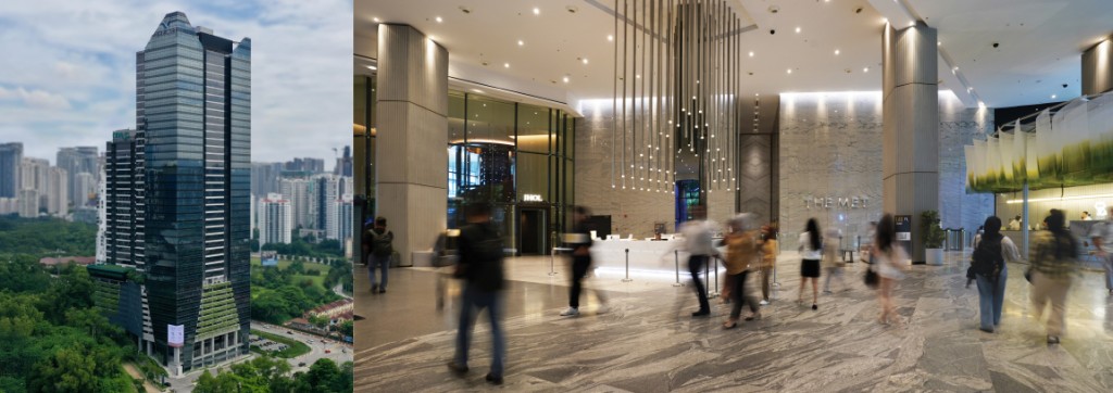 The MET Corporate Towers is a Grade-A strata office building which comprises two office towers with integrated retail located at KL Metropolis near Mont Kiara.