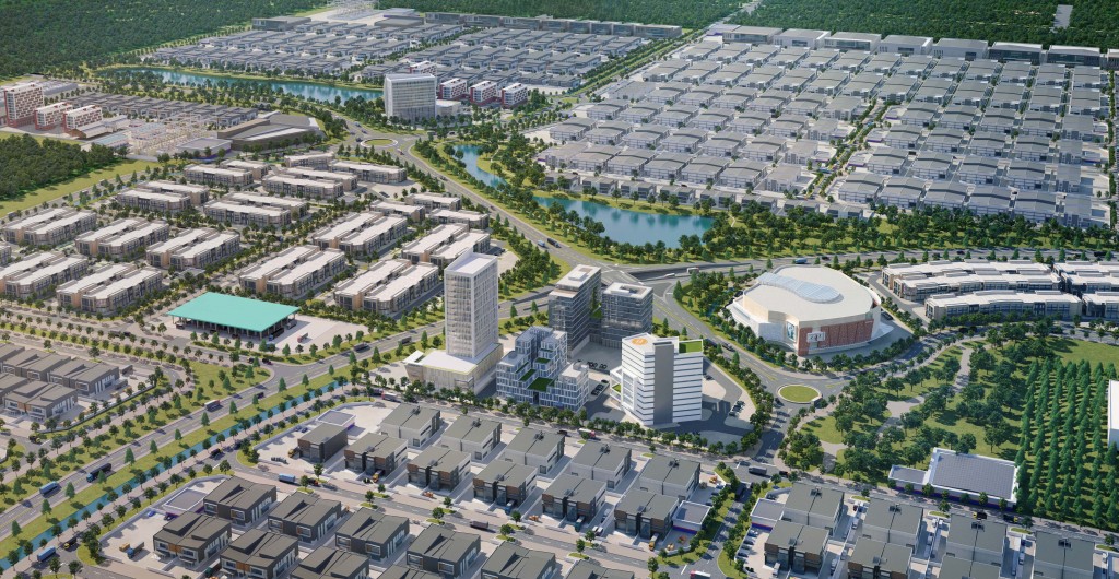 An artist’s impression of VBP's core development featuring industrial, office, commercial and retail components that provide enhanced liveability options.